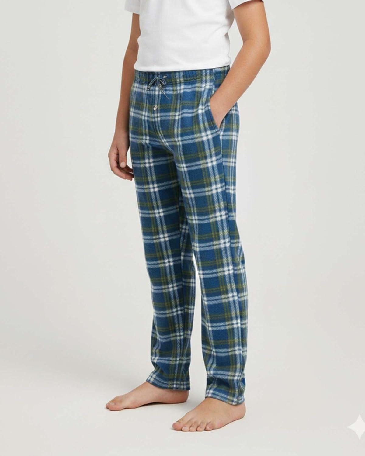 imageReal Essentials 3 Pack Boys Fleece Pajama Pants Soft PJ Bottoms for Kids Youth Teens Sleepwear Ages 518Set 1