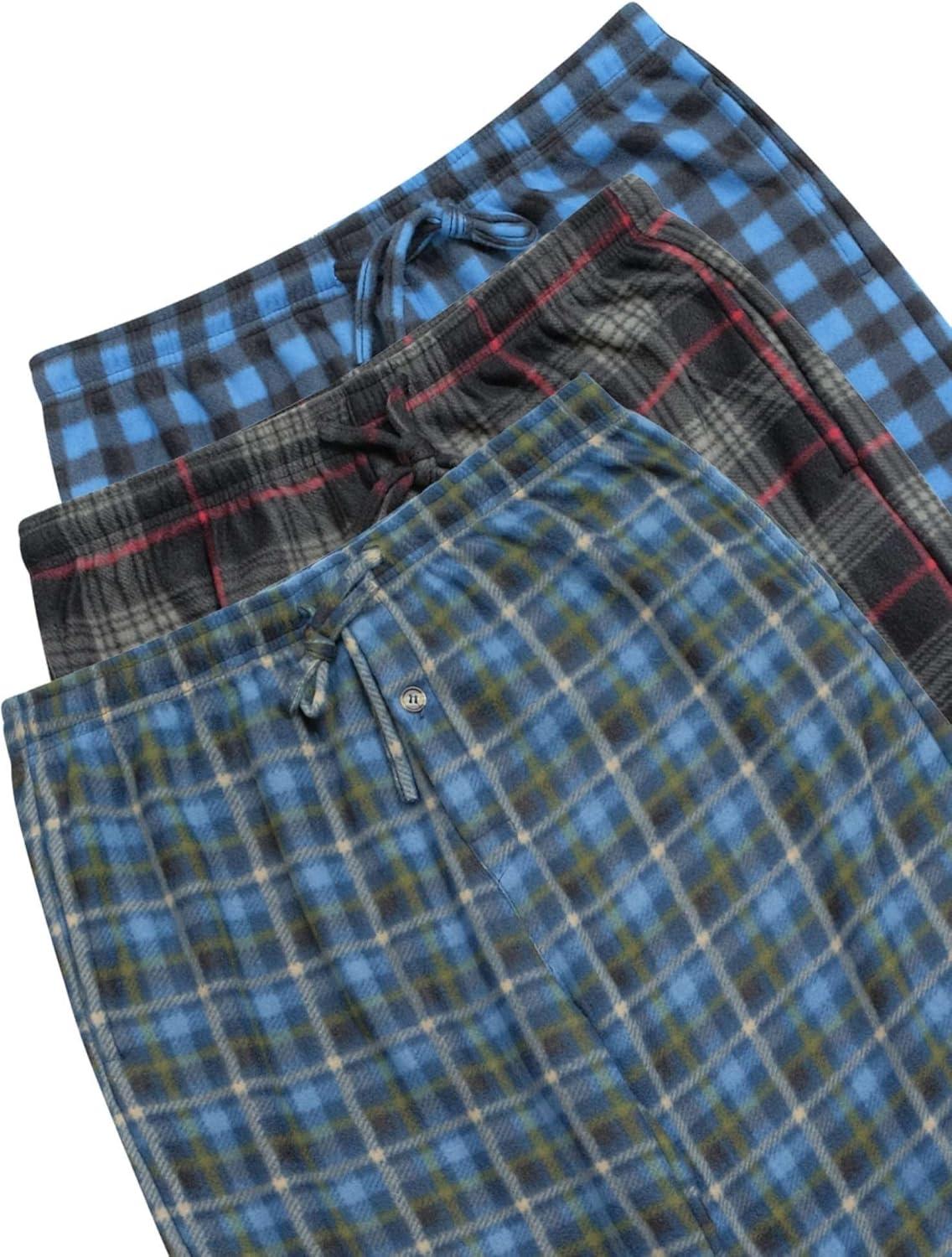 imageReal Essentials 3 Pack Boys Fleece Pajama Pants Soft PJ Bottoms for Kids Youth Teens Sleepwear Ages 518Set 2