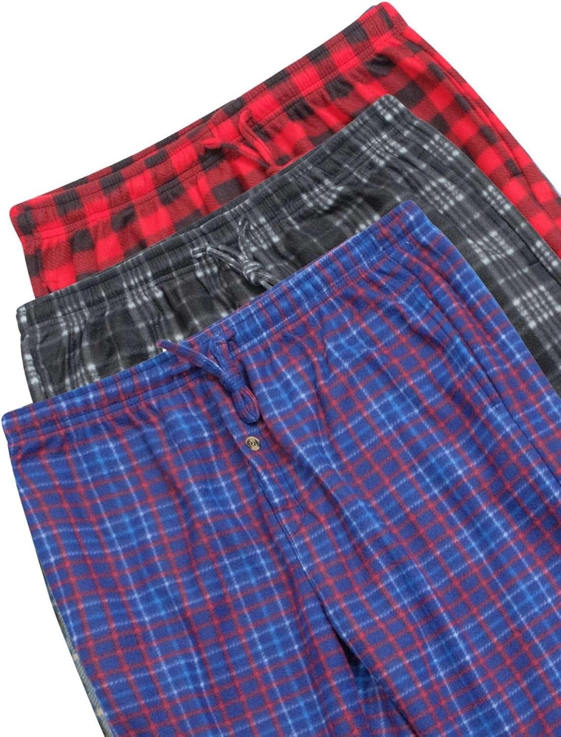 imageReal Essentials 3 Pack Boys Fleece Pajama Pants Soft PJ Bottoms for Kids Youth Teens Sleepwear Ages 518Set 3