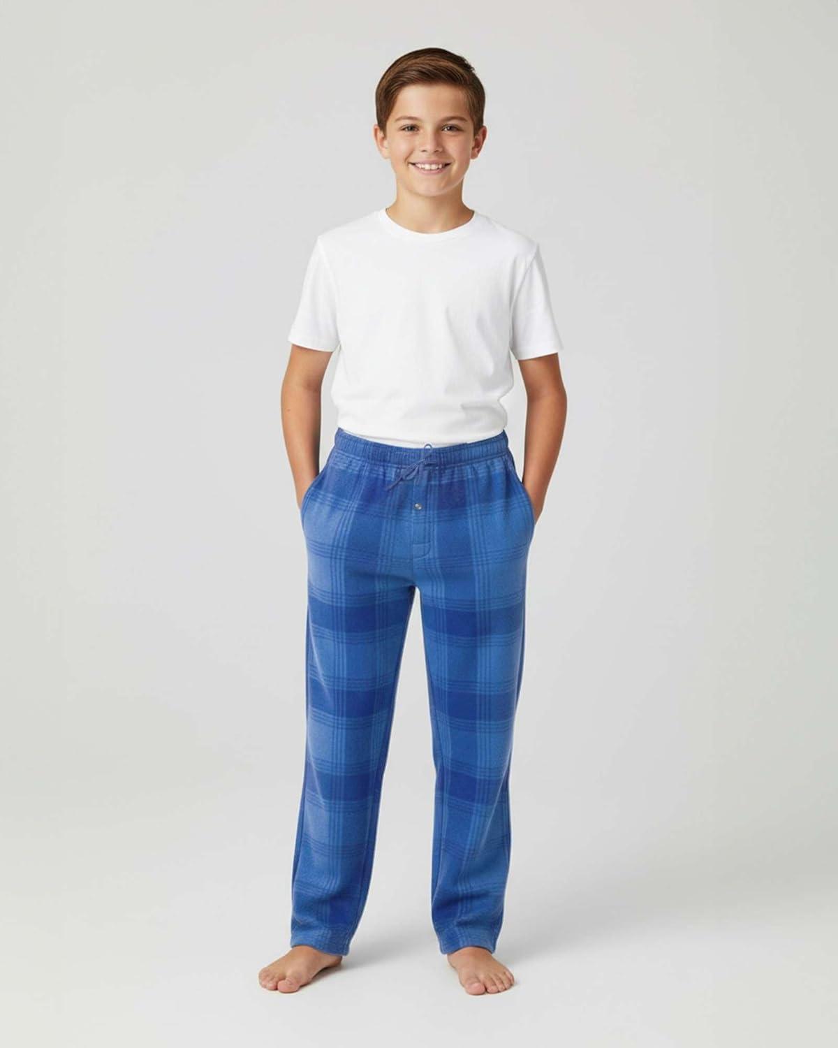 imageReal Essentials 3 Pack Boys Fleece Pajama Pants Soft PJ Bottoms for Kids Youth Teens Sleepwear Ages 518Set 5