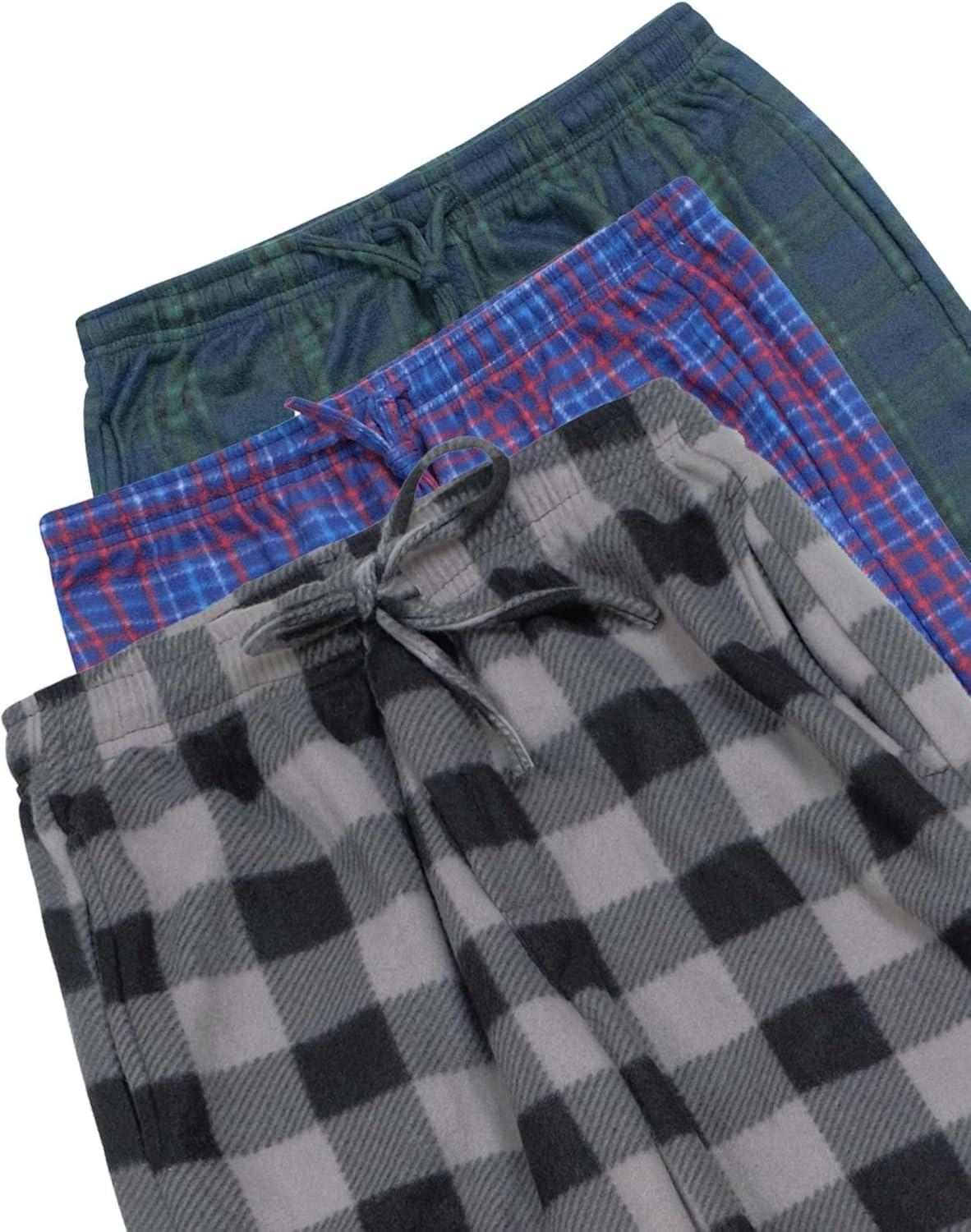 imageReal Essentials 3 Pack Boys Fleece Pajama Pants Soft PJ Bottoms for Kids Youth Teens Sleepwear Ages 518Set 7