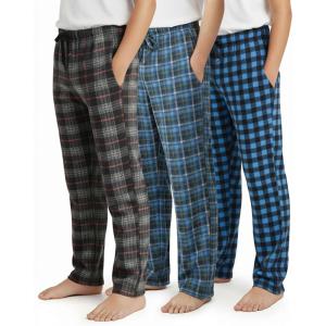 imageReal Essentials 3 Pack Boys Fleece Pajama Pants Soft PJ Bottoms for Kids Youth Teens Sleepwear Ages 518Set 2