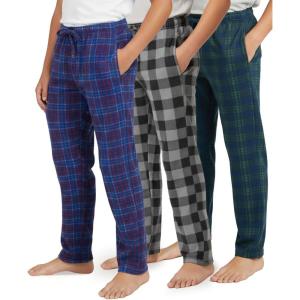 imageReal Essentials 3 Pack Boys Fleece Pajama Pants Soft PJ Bottoms for Kids Youth Teens Sleepwear Ages 518Set 7