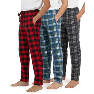imageReal Essentials 3 Pack Boys Fleece Pajama Pants Soft PJ Bottoms for Kids Youth Teens Sleepwear Ages 518Set 8