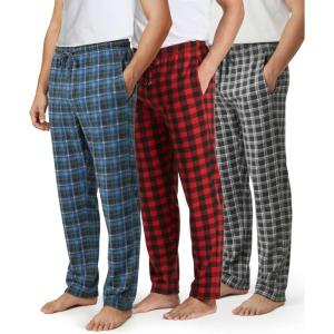 imageReal Essentials 3 Pack Mens Fleece Pajama Pants Loungewear Soft Pj Bottoms Sleepwear Pockets Big ampamp Tall AvailableSet F