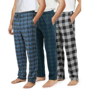 imageReal Essentials 3 Pack Mens Fleece Pajama Pants Loungewear Soft Pj Bottoms Sleepwear Pockets Big ampamp Tall AvailableSet H