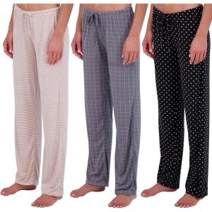 imageReal Essentials 3 Pack Womens UltraSoft Comfy Pajama Lounge Pants Sleepwear Available in Plus SizeSoft Knit Set B