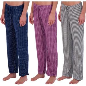 imageReal Essentials 3 Pack Womens UltraSoft Comfy Pajama Lounge Pants Sleepwear Available in Plus SizeSoft Knit Set C