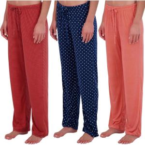 imageReal Essentials 3 Pack Womens UltraSoft Comfy Pajama Lounge Pants Sleepwear Available in Plus SizeSoft Knit Set D