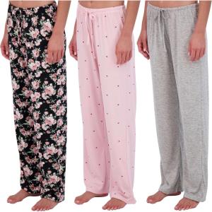 imageReal Essentials 3 Pack Womens UltraSoft Comfy Pajama Lounge Pants Sleepwear Available in Plus SizeSoft Knit Set E