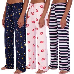 imageReal Essentials 3 Pack Womens UltraSoft Comfy Pajama Lounge Pants Sleepwear Available in Plus SizeSoft Knit Set H