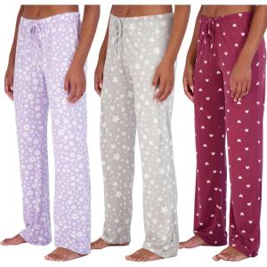 imageReal Essentials 3 Pack Womens UltraSoft Comfy Pajama Lounge Pants Sleepwear Available in Plus SizeSoft Knit Set J
