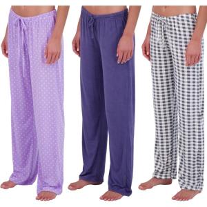 imageReal Essentials 3 Pack Womens UltraSoft Comfy Pajama Lounge Pants Sleepwear Available in Plus SizeSoft Knit Set a