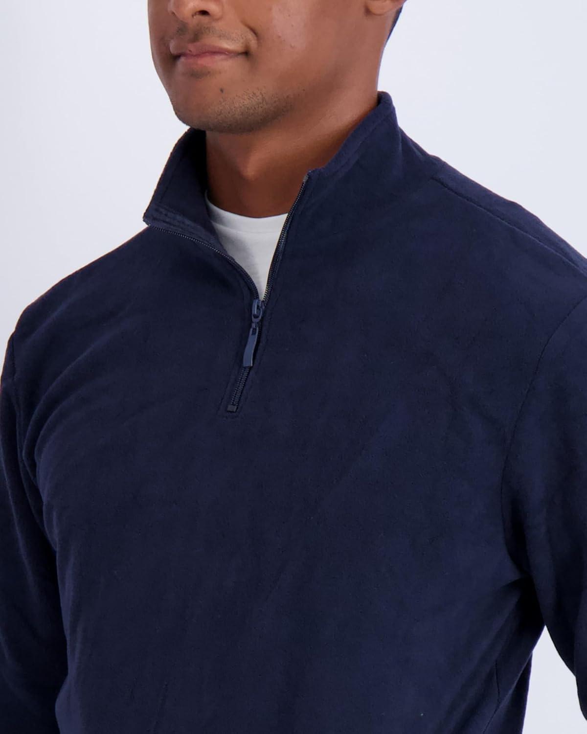 imageReal Essentials 2 Pack Mens Polar Fleece QuarterZip Long Sleeve Jacket  Winter Outdoor Coat Available In Big ampamp TallSet H