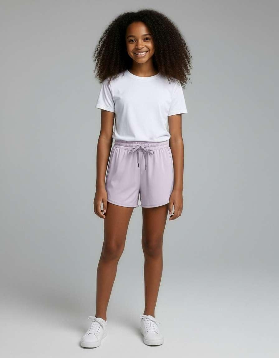 imageReal Essentials 3 Pack Girls Lounge Soft Comfy Shorts with Drawstring  Everyday Shorts for Kids Youth Teens with PocketsSet 12