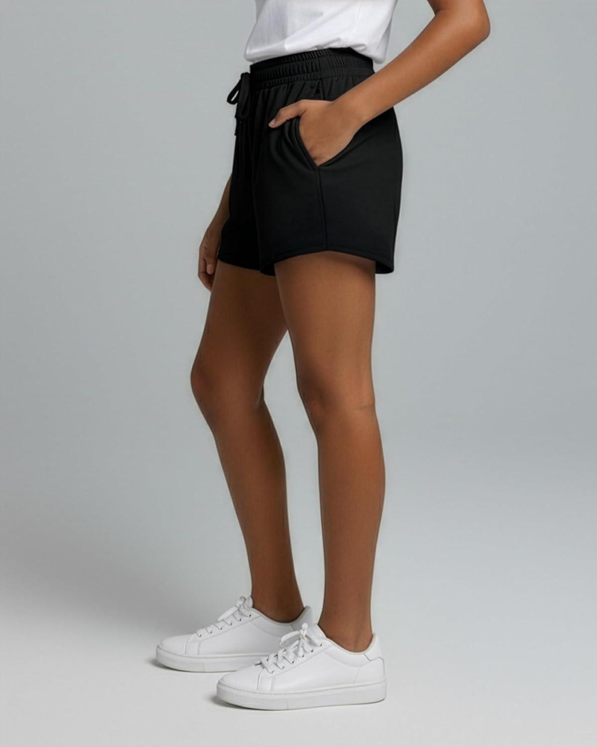 imageReal Essentials 3 Pack Girls Lounge Soft Comfy Shorts with Drawstring  Everyday Shorts for Kids Youth Teens with PocketsSet 7