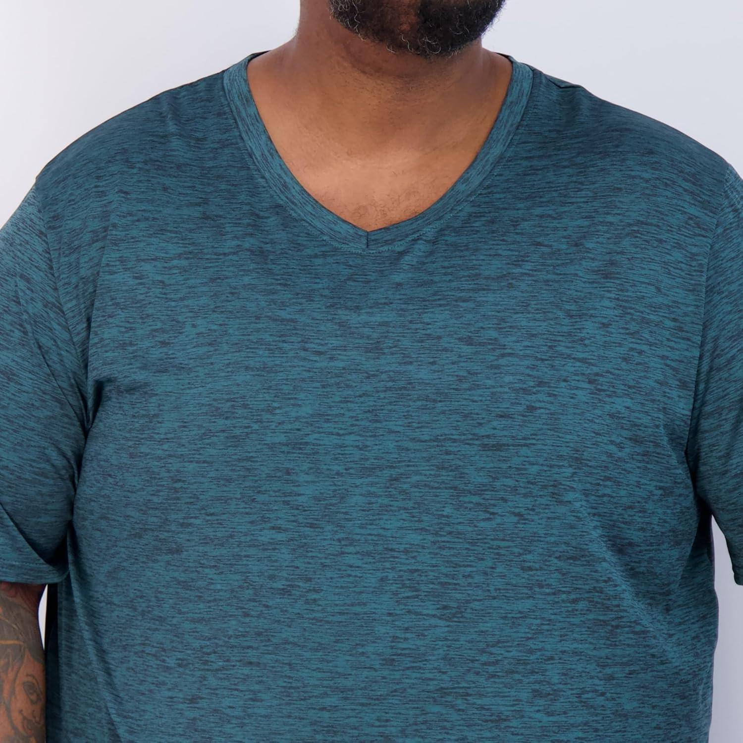 imageReal Essentials 3 Pack Mens Big ampamp Tall Short Sleeve VNeck Athletic TShirt DryFit Workout Shirts Moisture Wicking 3X5XSet 1