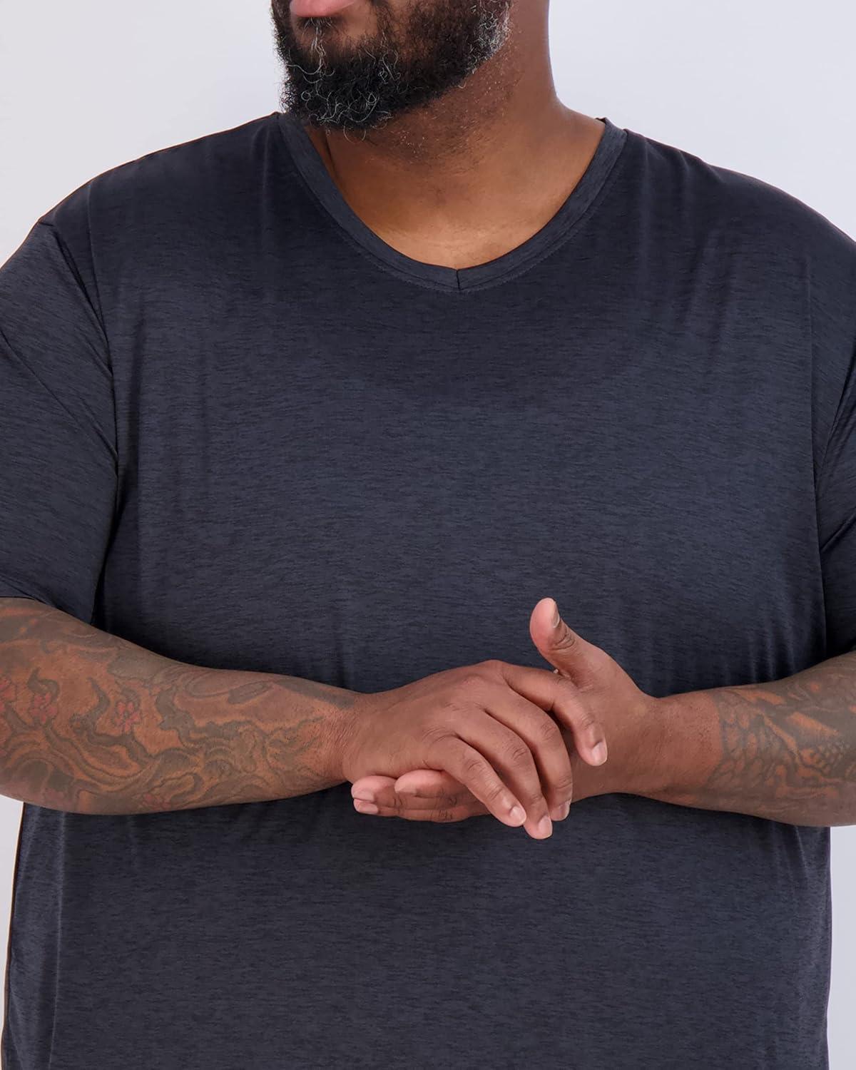 imageReal Essentials 3 Pack Mens Big ampamp Tall Short Sleeve VNeck Athletic TShirt DryFit Workout Shirts Moisture Wicking 3X5XSet 10