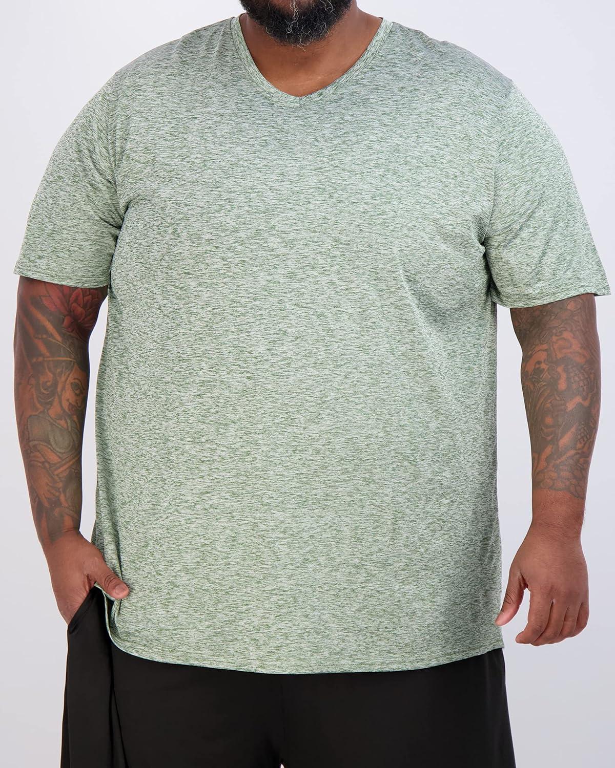 imageReal Essentials 3 Pack Mens Big ampamp Tall Short Sleeve VNeck Athletic TShirt DryFit Workout Shirts Moisture Wicking 3X5XSet 10