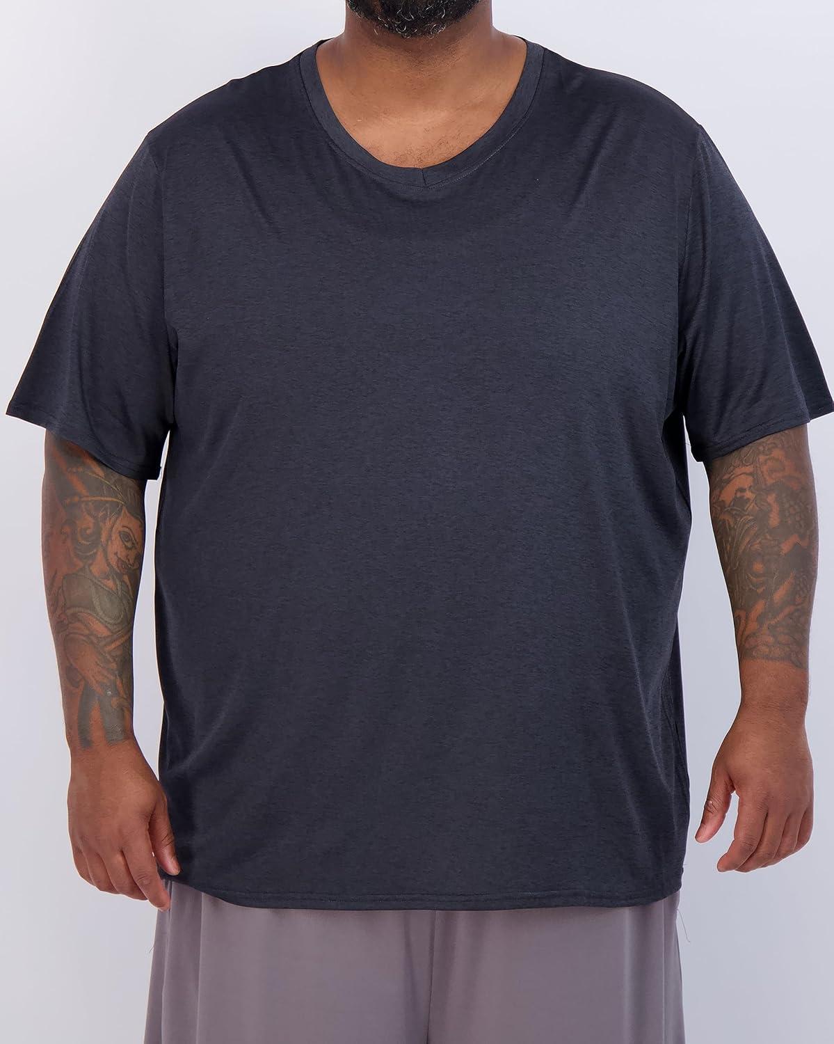 imageReal Essentials 3 Pack Mens Big ampamp Tall Short Sleeve VNeck Athletic TShirt DryFit Workout Shirts Moisture Wicking 3X5XSet 2