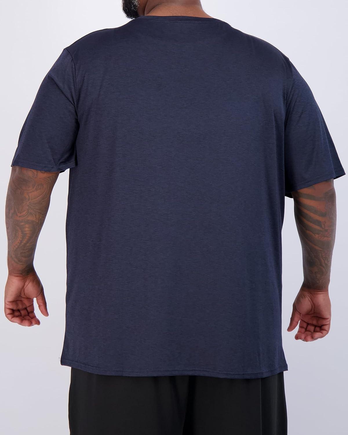 imageReal Essentials 3 Pack Mens Big ampamp Tall Short Sleeve VNeck Athletic TShirt DryFit Workout Shirts Moisture Wicking 3X5XSet 2