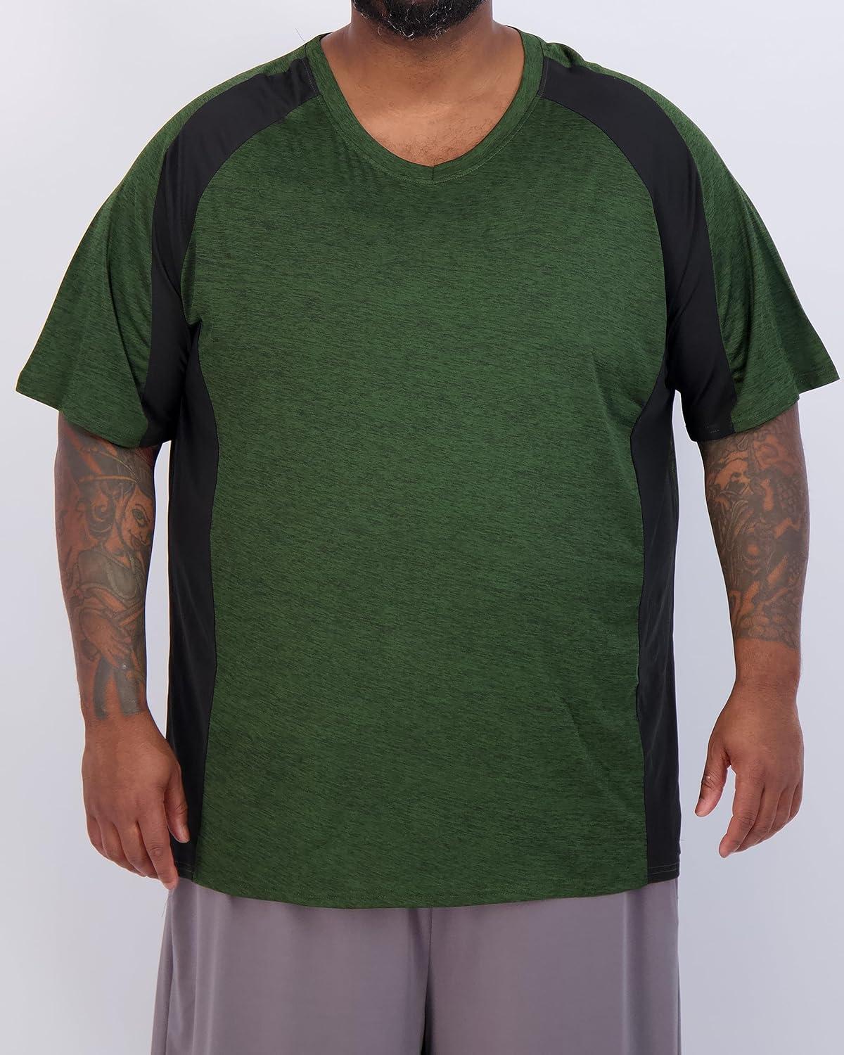 imageReal Essentials 3 Pack Mens Big ampamp Tall Short Sleeve VNeck Athletic TShirt DryFit Workout Shirts Moisture Wicking 3X5XSet 4