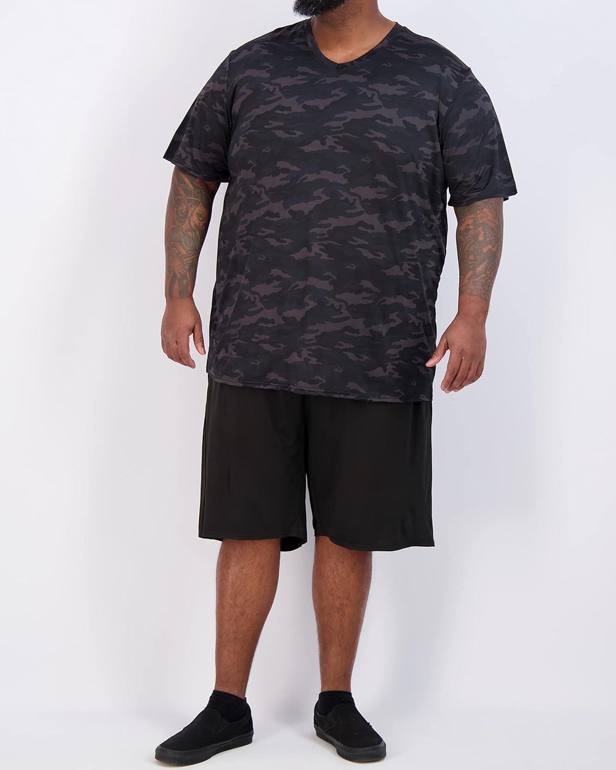 imageReal Essentials 3 Pack Mens Big ampamp Tall Short Sleeve VNeck Athletic TShirt DryFit Workout Shirts Moisture Wicking 3X5XSet 8