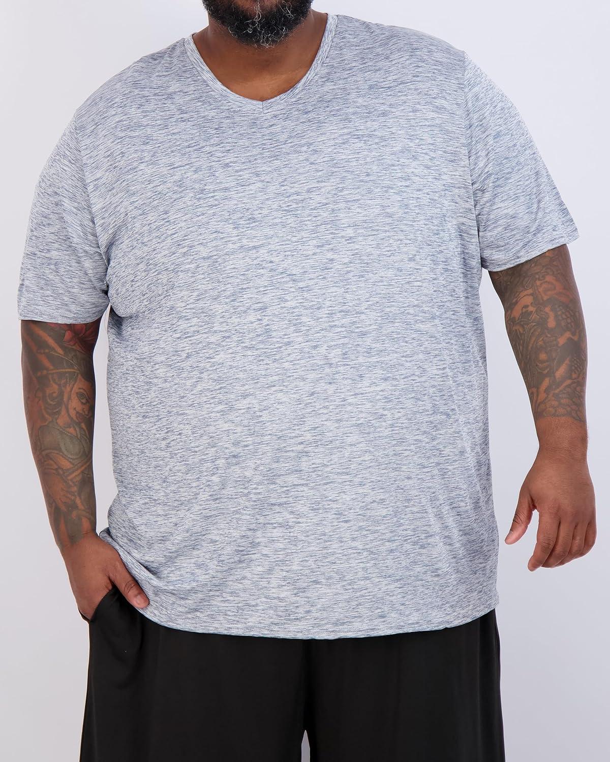 imageReal Essentials 3 Pack Mens Big ampamp Tall Short Sleeve VNeck Athletic TShirt DryFit Workout Shirts Moisture Wicking 3X5XSet 9