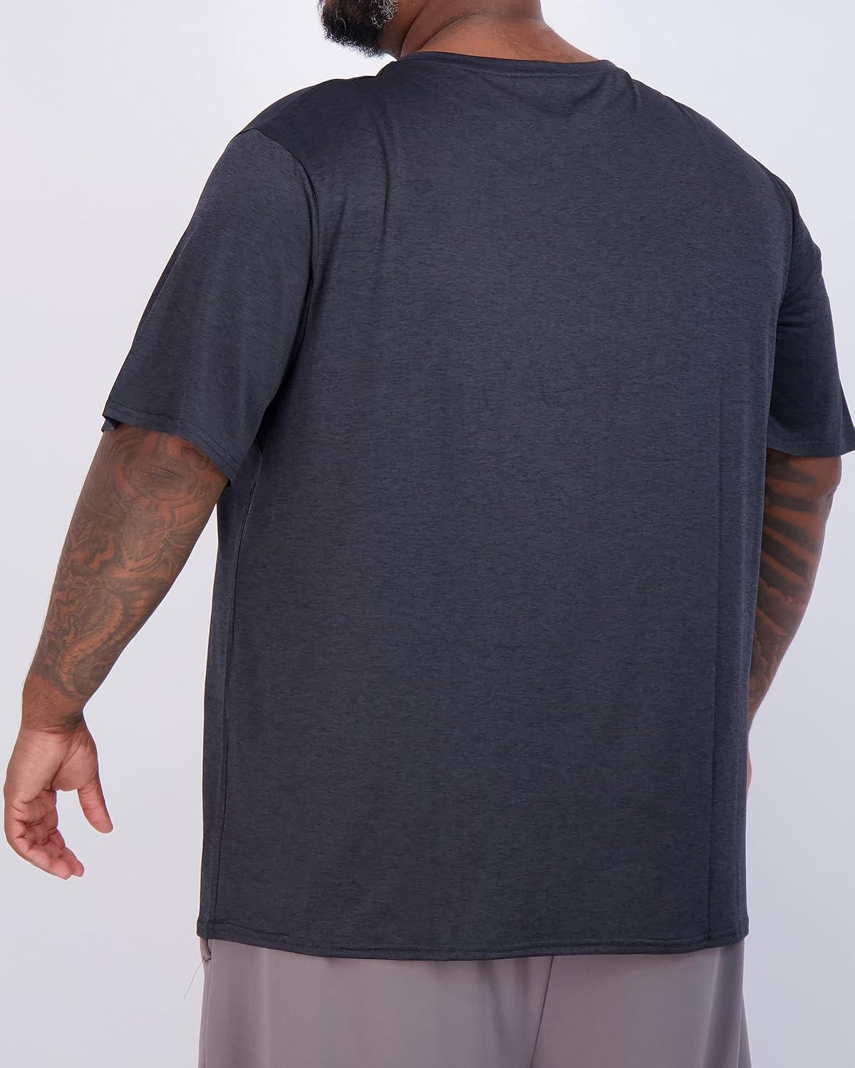 imageReal Essentials 3 Pack Mens Big ampamp Tall Short Sleeve VNeck Athletic TShirt DryFit Workout Shirts Moisture Wicking 3X5XSet 9