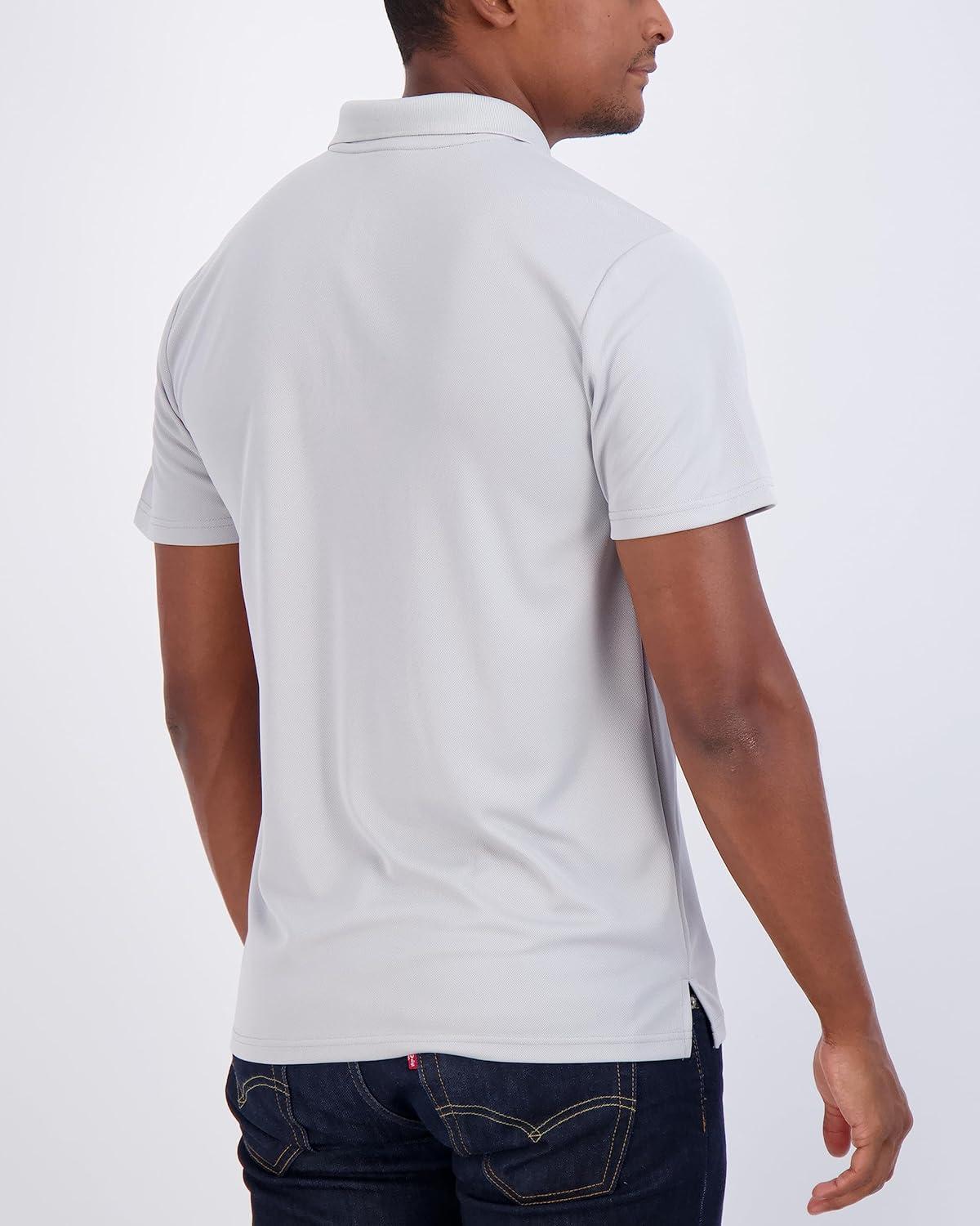 imageReal Essentials 3 Pack Mens Short Sleeve DryFit Collared Polo Shirt with Pocket  Active Casual Available Big ampamp TallSet 1