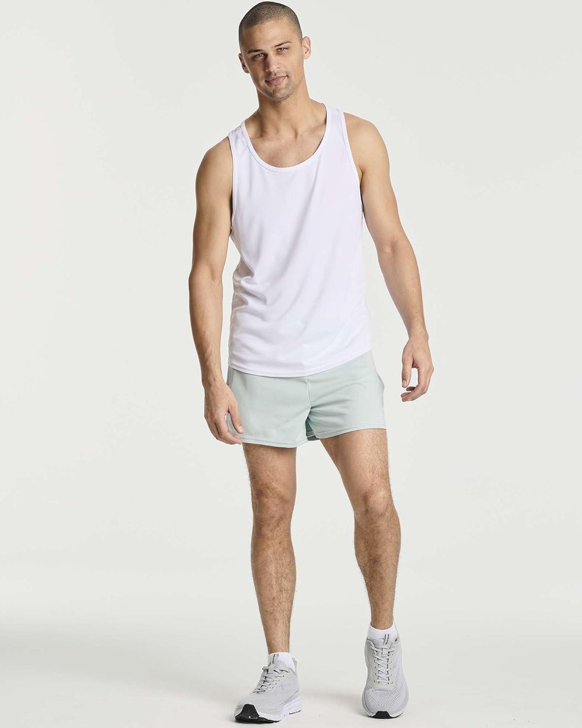 imageReal Essentials 4 Pack Mens Mesh 7quot 5quot 3quot Athletic Zipper Shorts Workout Gym Running Basketball Big and Tall Available3inch  Set 4