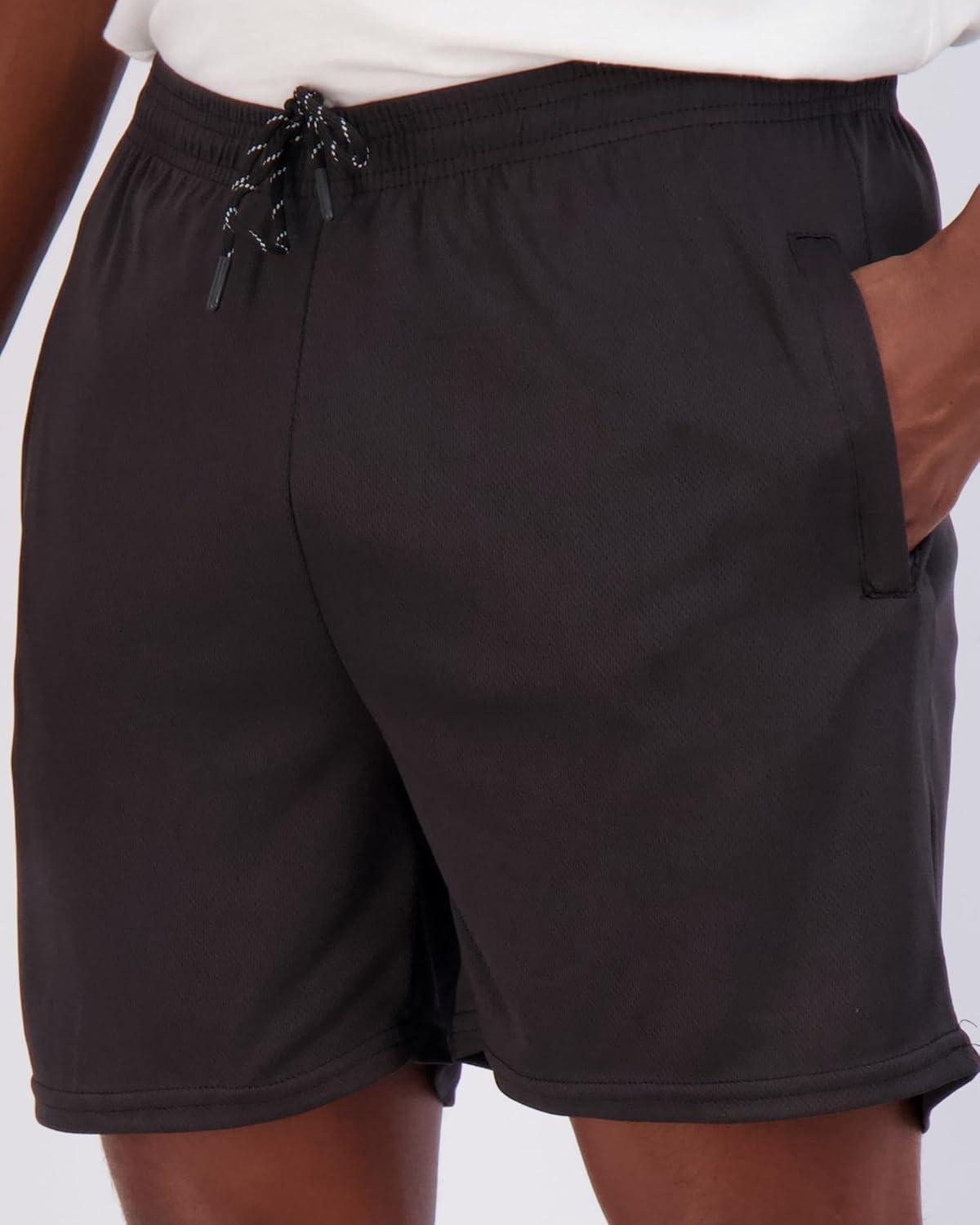 imageReal Essentials 4 Pack Mens Mesh 7quot 5quot 3quot Athletic Zipper Shorts Workout Gym Running Basketball Big and Tall Available5inch  Set 7