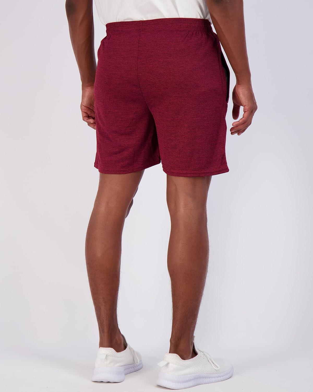 imageReal Essentials 4 Pack Mens Mesh 7quot 5quot 3quot Athletic Zipper Shorts Workout Gym Running Basketball Big and Tall Available5inch  Set 7