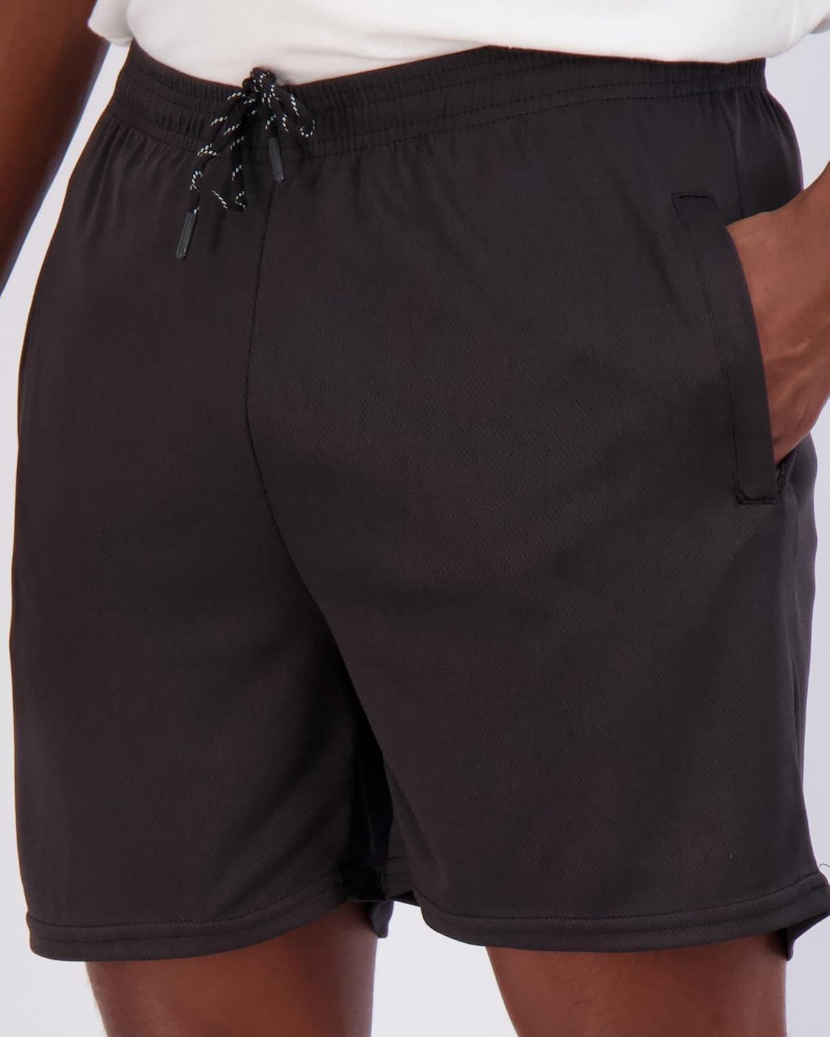 imageReal Essentials 4 Pack Mens Mesh 7quot 5quot 3quot Athletic Zipper Shorts Workout Gym Running Basketball Big and Tall Available5inch  Set 8