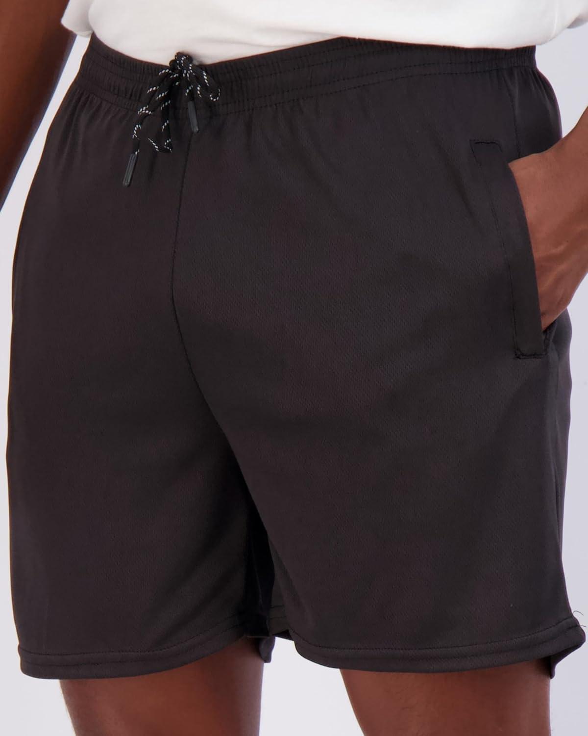 imageReal Essentials 4 Pack Mens Mesh 7quot 5quot 3quot Athletic Zipper Shorts Workout Gym Running Basketball Big and Tall Available5inch  Set 9