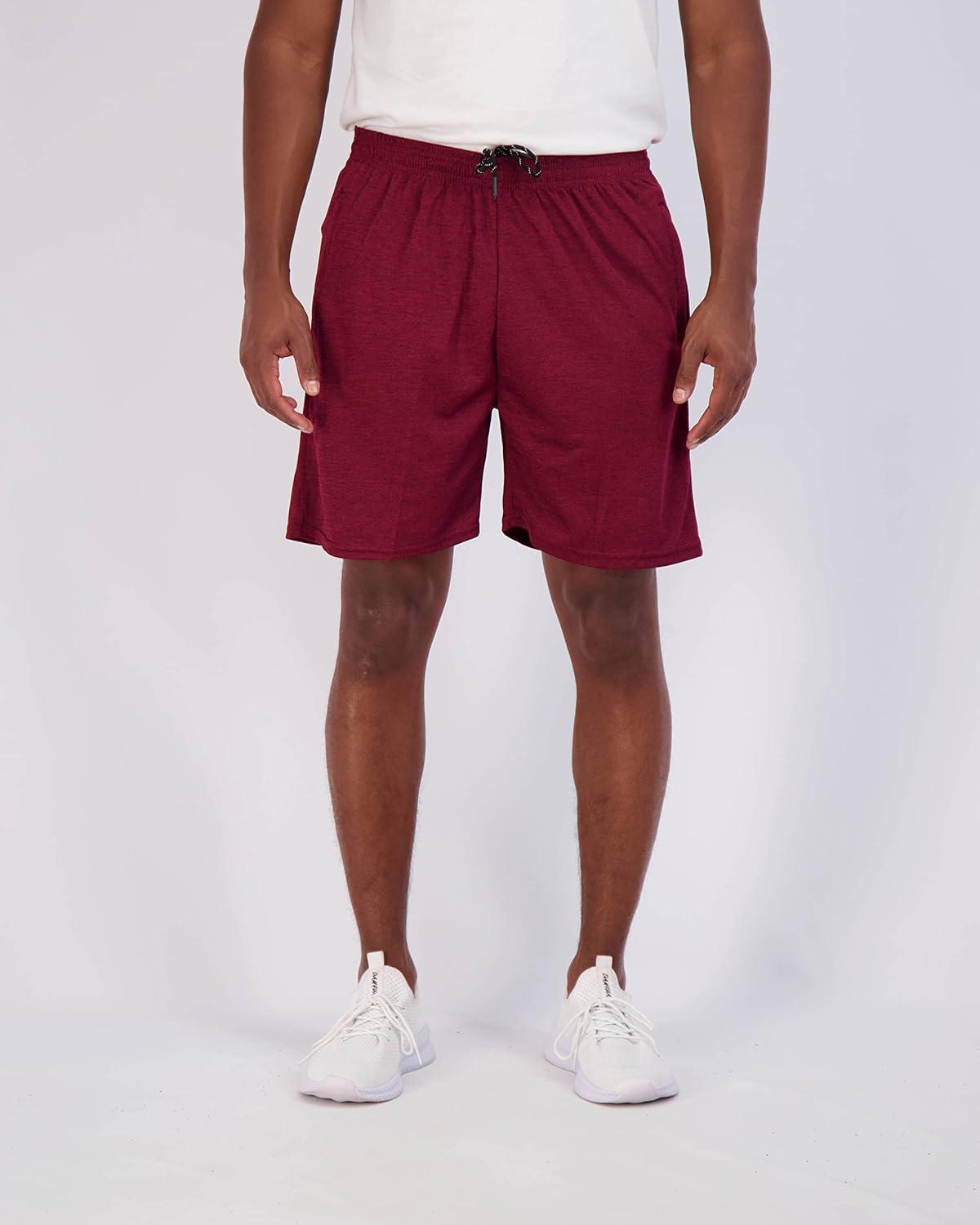 imageReal Essentials 4 Pack Mens Mesh 7quot 5quot 3quot Athletic Zipper Shorts Workout Gym Running Basketball Big and Tall Available7inch  Set 12