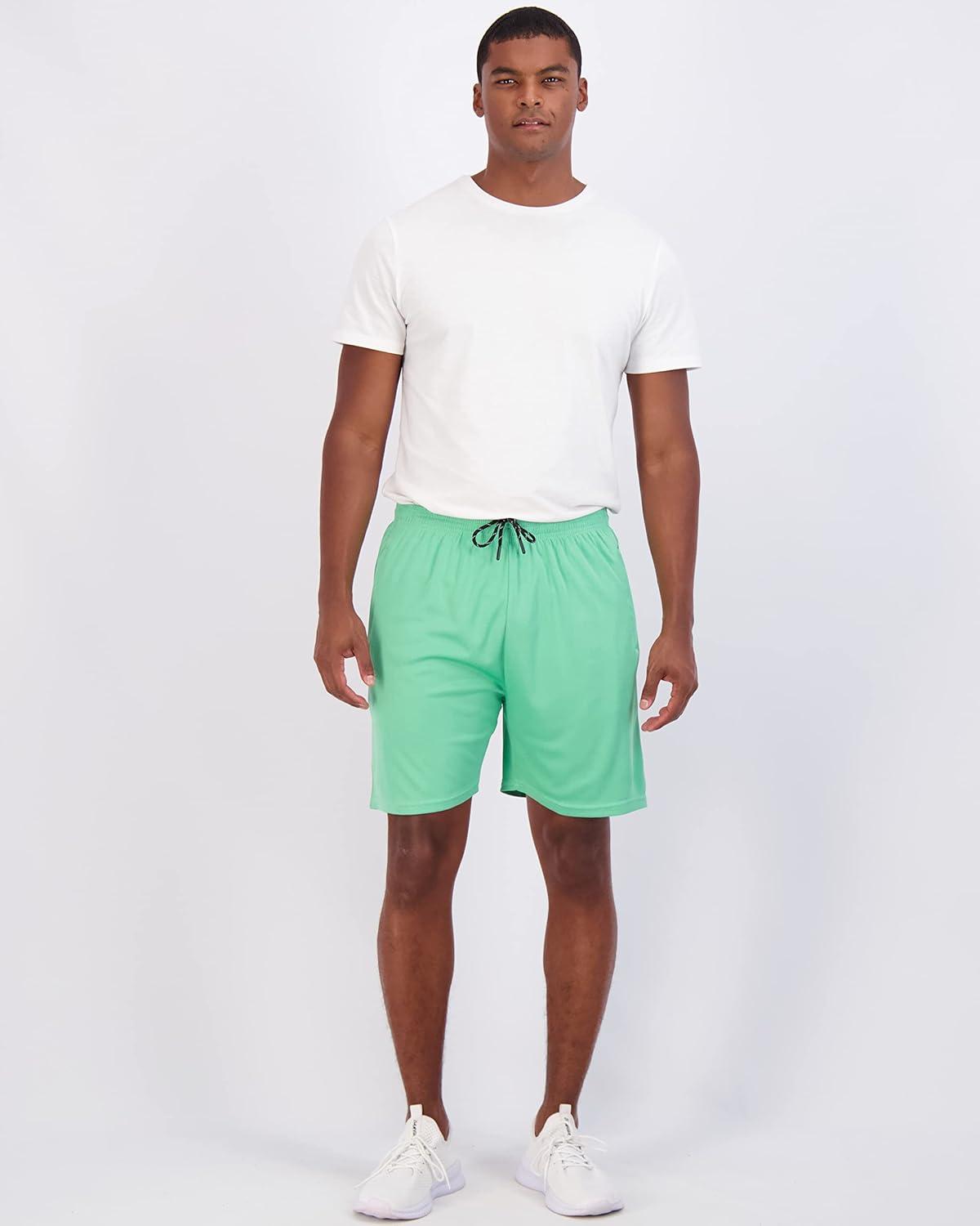 imageReal Essentials 4 Pack Mens Mesh 7quot 5quot 3quot Athletic Zipper Shorts Workout Gym Running Basketball Big and Tall Available7inch  Set 12