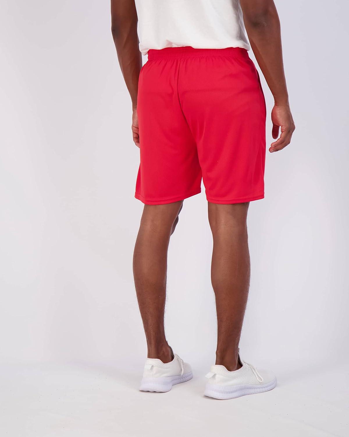 imageReal Essentials 4 Pack Mens Mesh 7quot 5quot 3quot Athletic Zipper Shorts Workout Gym Running Basketball Big and Tall Available7inch  Set 2