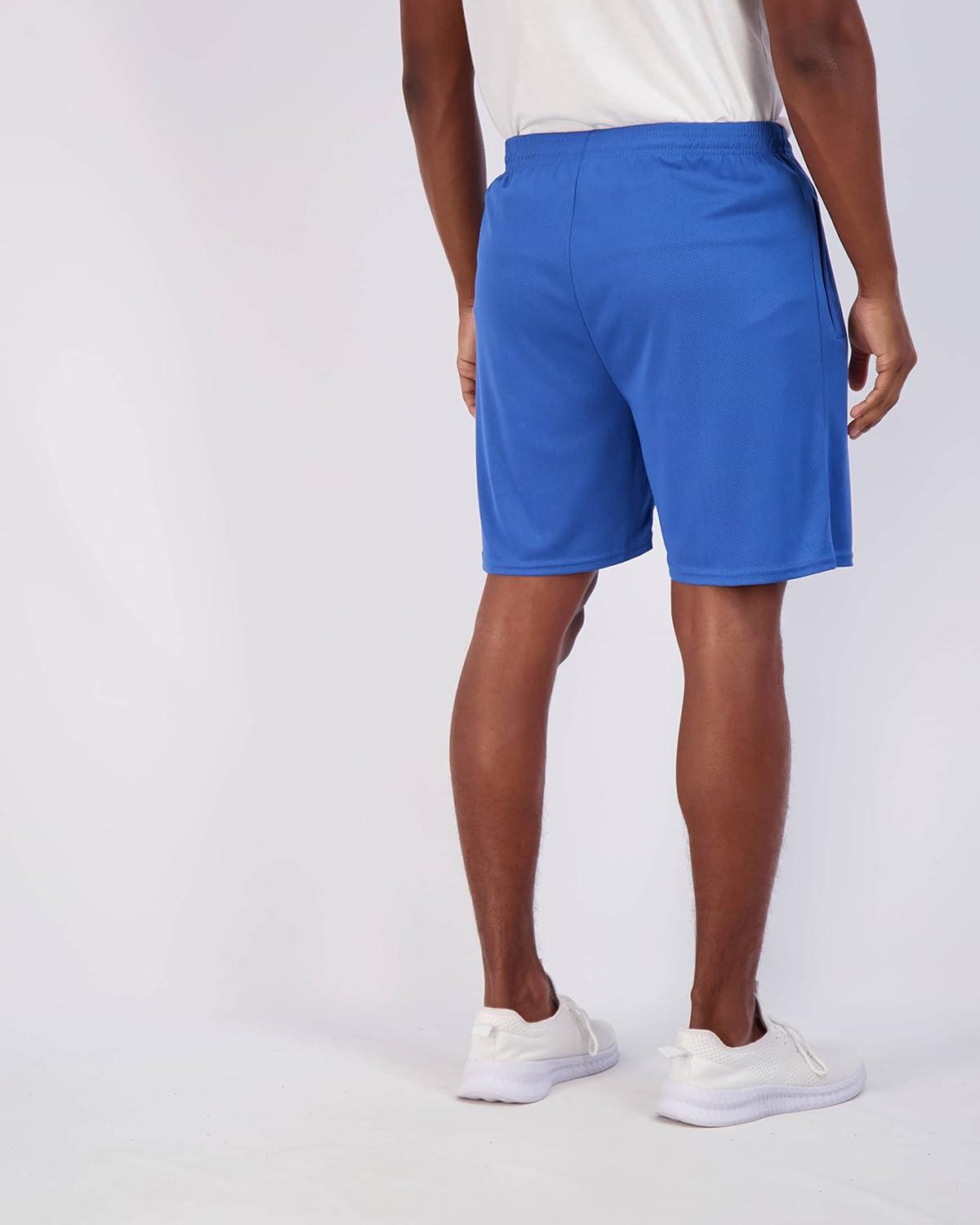 imageReal Essentials 4 Pack Mens Mesh 7quot 5quot 3quot Athletic Zipper Shorts Workout Gym Running Basketball Big and Tall Available7inch  Set 3