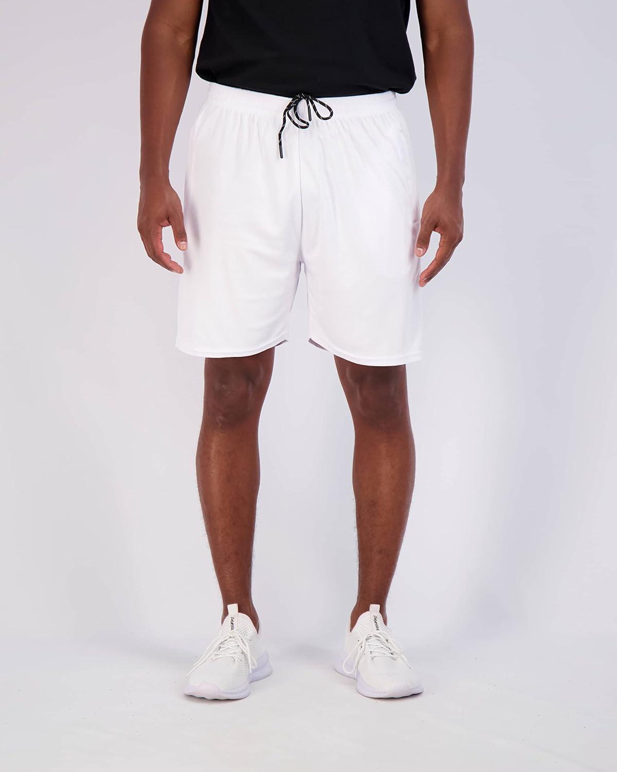 imageReal Essentials 4 Pack Mens Mesh 7quot 5quot 3quot Athletic Zipper Shorts Workout Gym Running Basketball Big and Tall Available7inch  Set 4