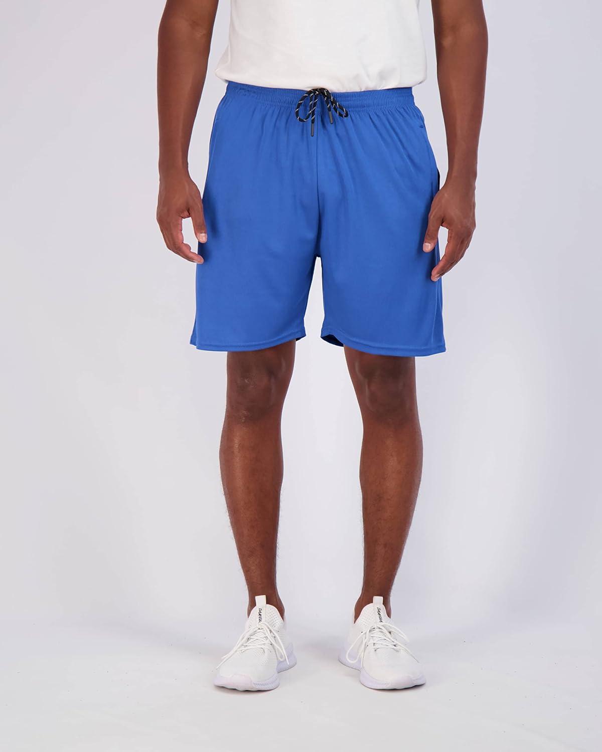 imageReal Essentials 4 Pack Mens Mesh 7quot 5quot 3quot Athletic Zipper Shorts Workout Gym Running Basketball Big and Tall Available7inch  Set 5