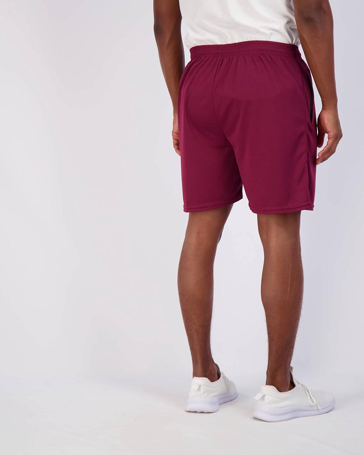 imageReal Essentials 4 Pack Mens Mesh 7quot 5quot 3quot Athletic Zipper Shorts Workout Gym Running Basketball Big and Tall Available7inch  Set 5