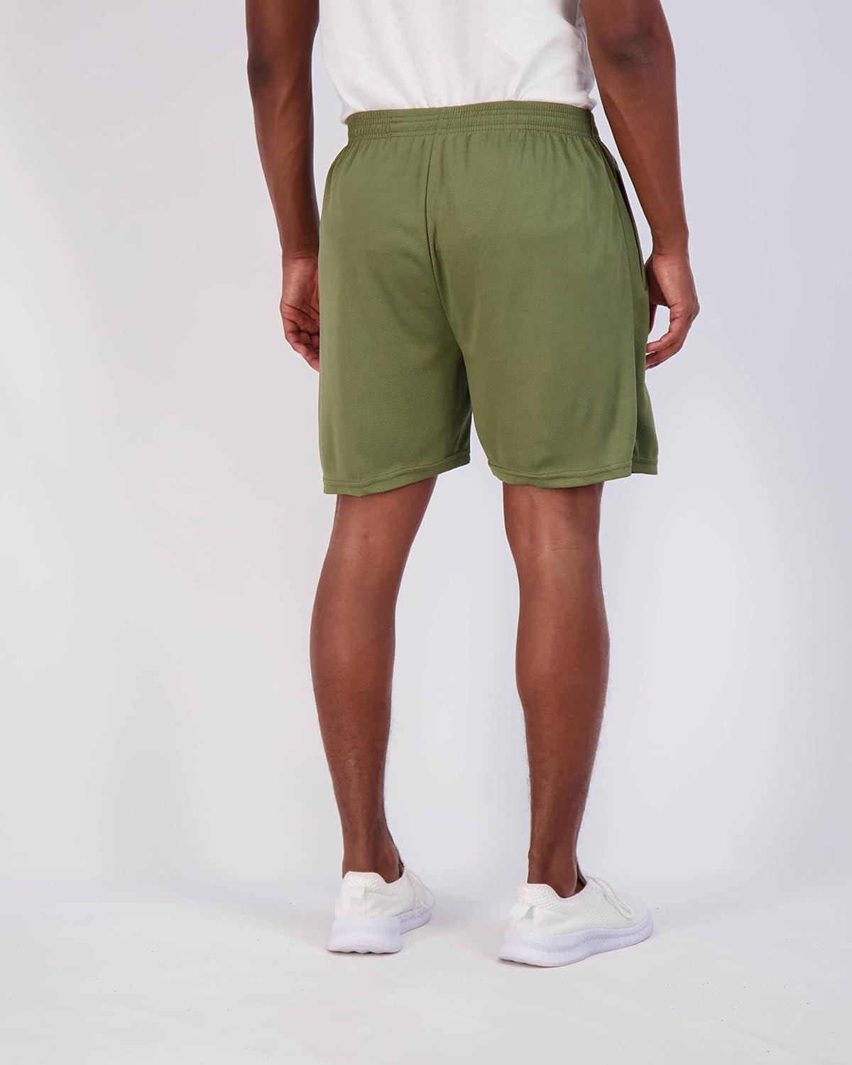 imageReal Essentials 4 Pack Mens Mesh 7quot 5quot 3quot Athletic Zipper Shorts Workout Gym Running Basketball Big and Tall Available7inch  Set 6