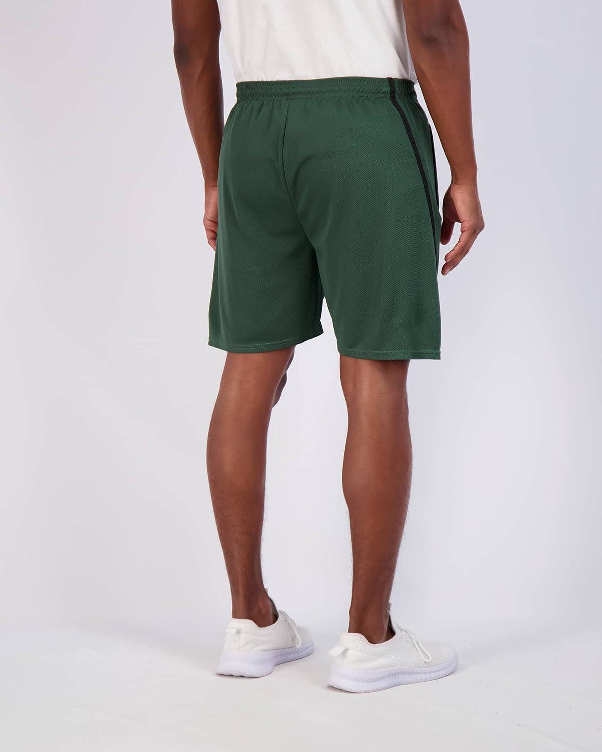 imageReal Essentials 4 Pack Mens Mesh 7quot 5quot 3quot Athletic Zipper Shorts Workout Gym Running Basketball Big and Tall Available7inch  Set 7