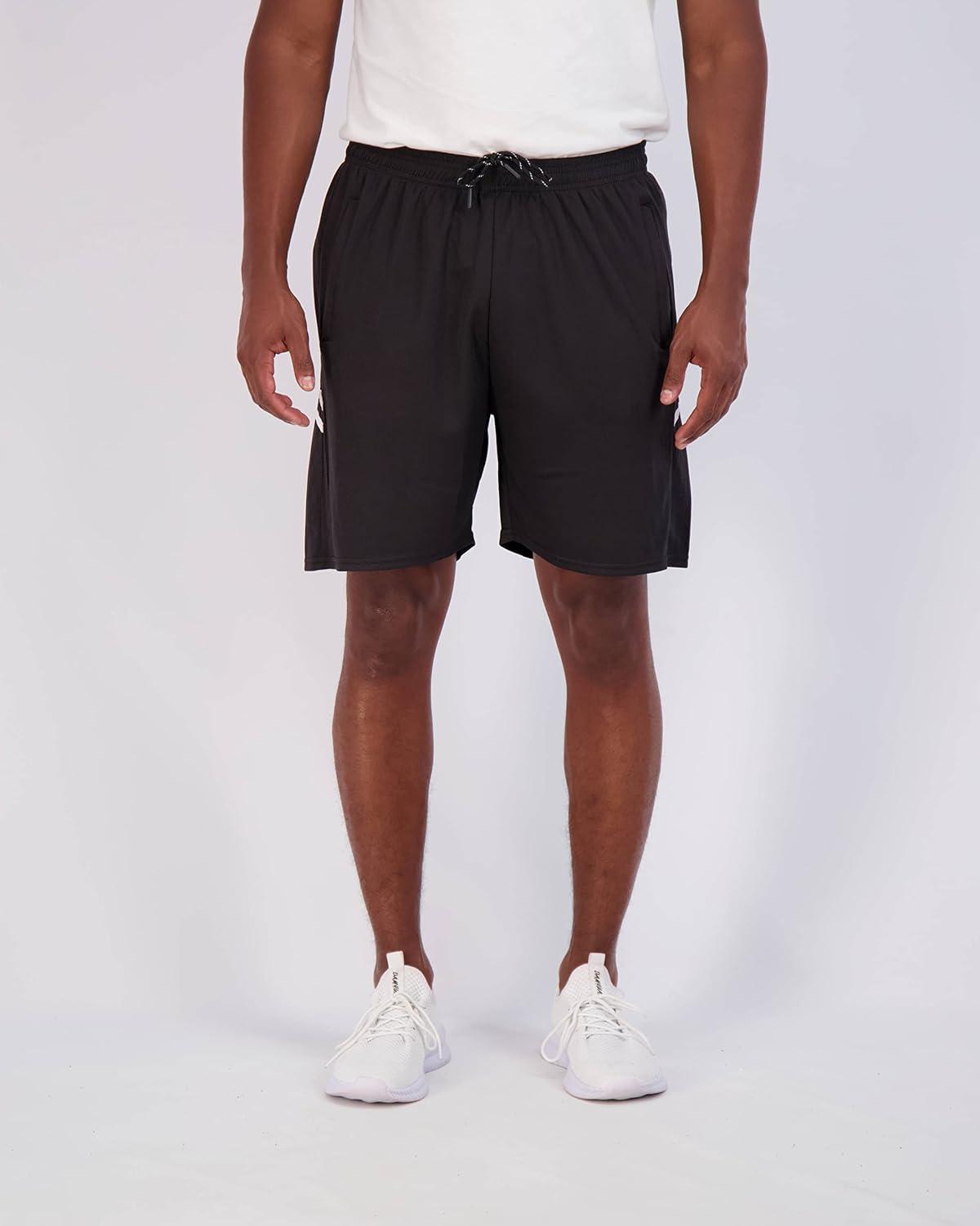 imageReal Essentials 4 Pack Mens Mesh 7quot 5quot 3quot Athletic Zipper Shorts Workout Gym Running Basketball Big and Tall Available7inch  Set 8