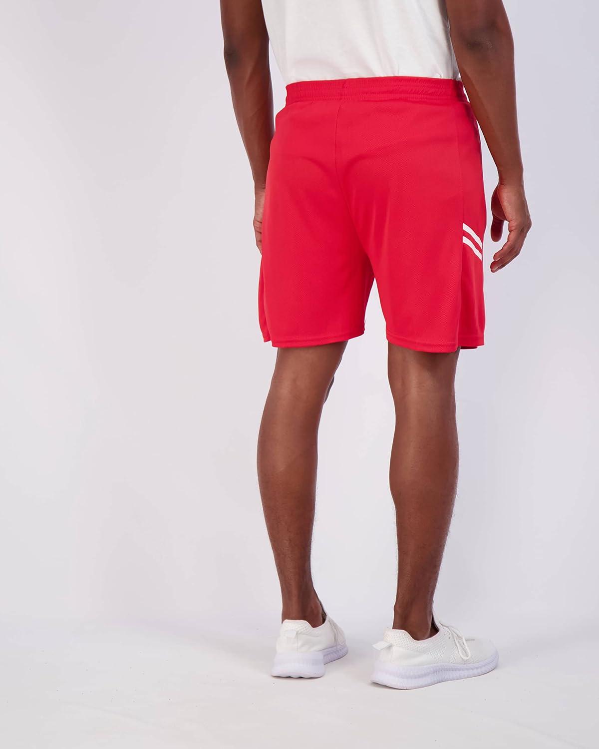 imageReal Essentials 4 Pack Mens Mesh 7quot 5quot 3quot Athletic Zipper Shorts Workout Gym Running Basketball Big and Tall Available7inch  Set 8