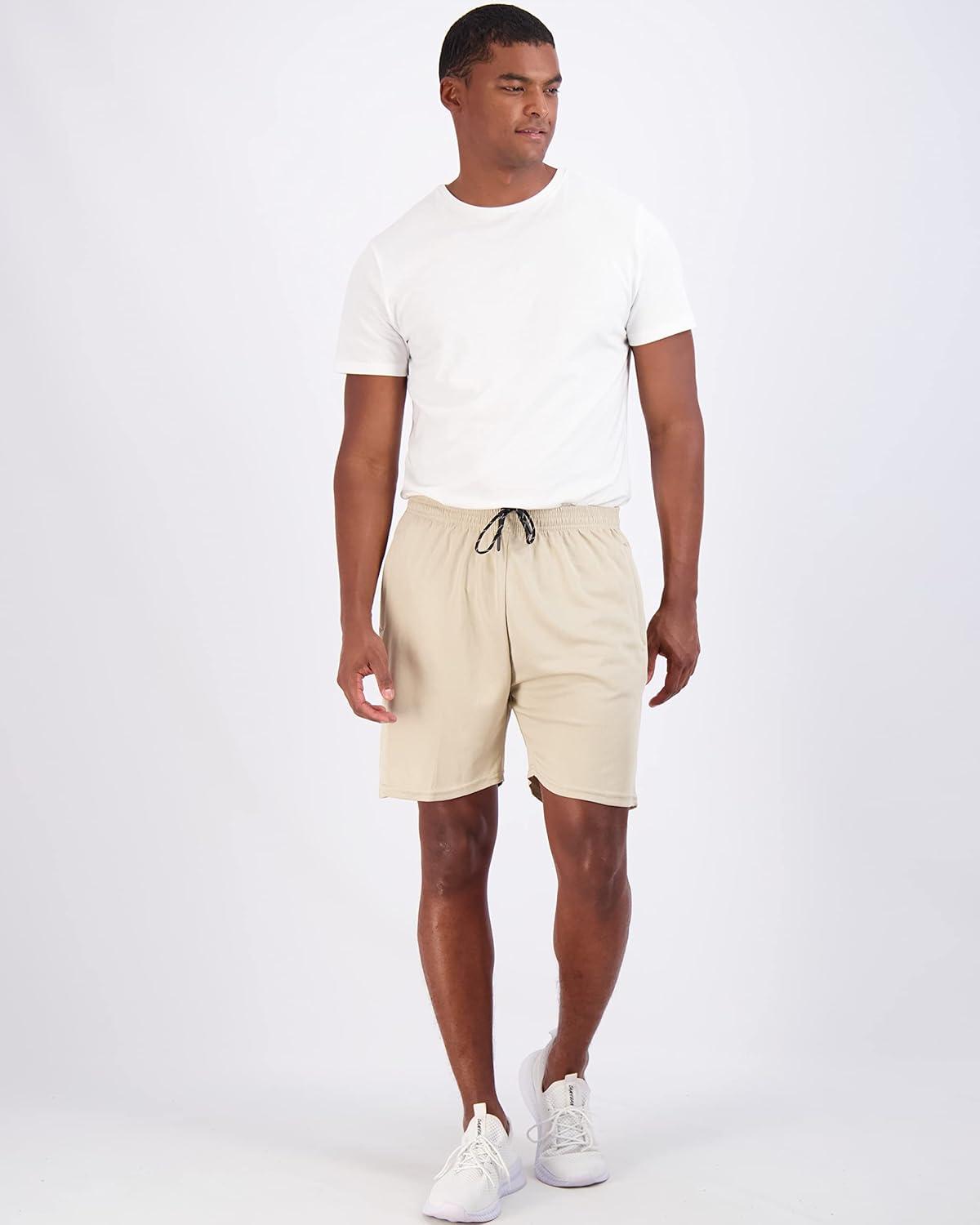 imageReal Essentials 4 Pack Mens Mesh 7quot 5quot 3quot Athletic Zipper Shorts Workout Gym Running Basketball Big and Tall Available7inch  Set 9