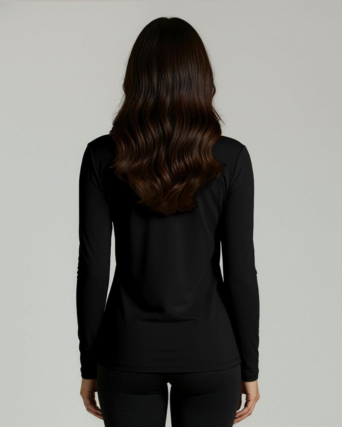 imageReal Essentials 4 Pack Womens Long Sleeve Dry Fit VNeck Athletic TShirt Workout Tops Active Gym Shirt PlusSet 10