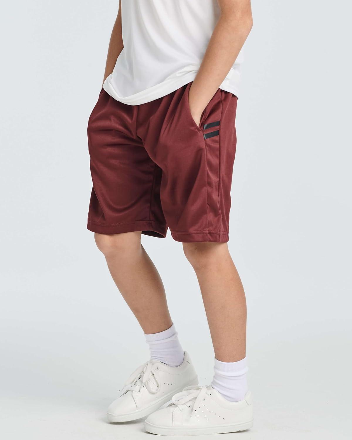 imageReal Essentials 5 Pack Boys Athletic Basketball Sports Shorts Pockets  Quick Dry Youth Teens Kids Gym 418 YearsSet 6