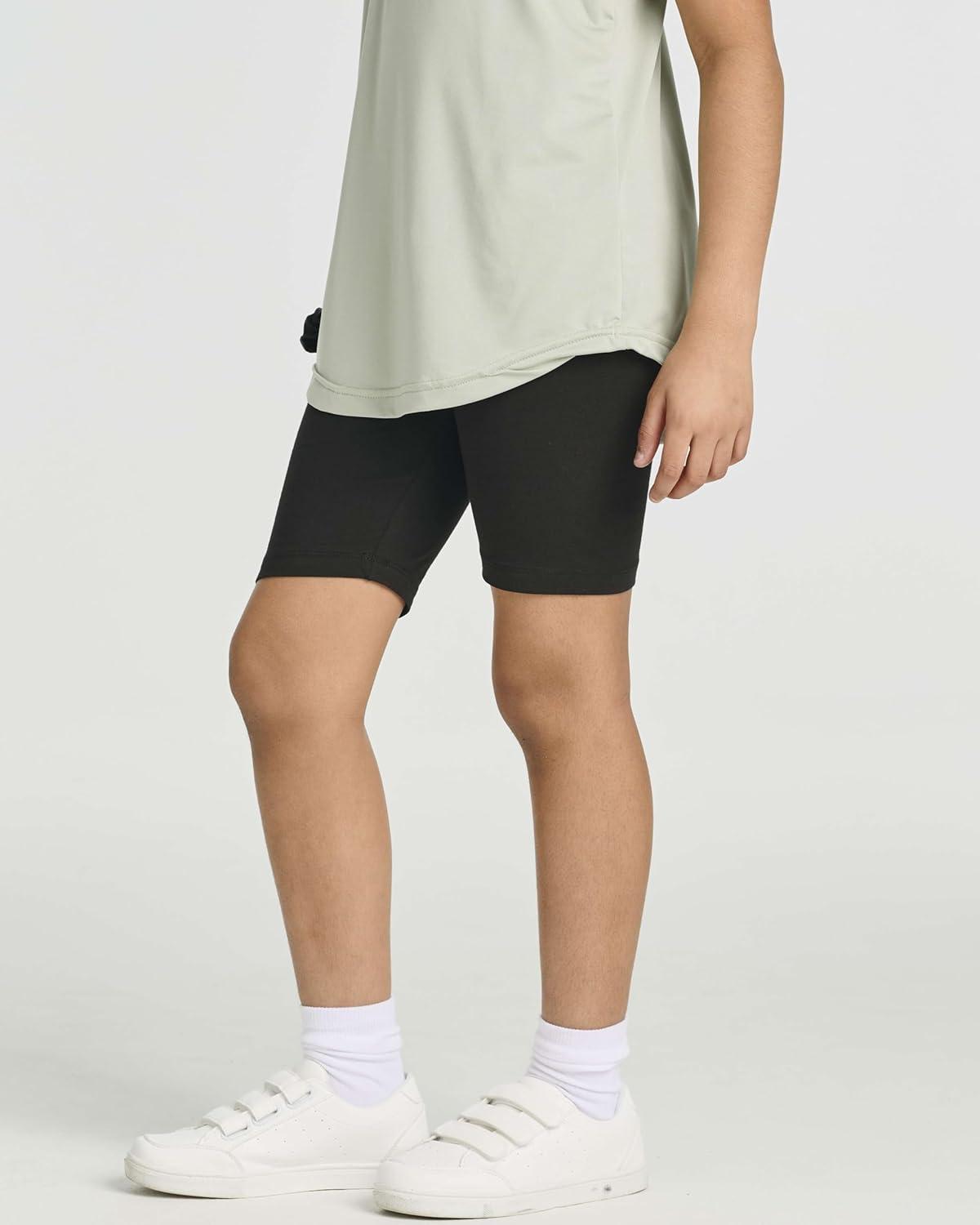 imageReal Essentials 5 Pack Girls Cotton Spandex Biker Short Cartwheel Dance Shorts Athletic Under Dress Gymnastics Ages 418Set 2